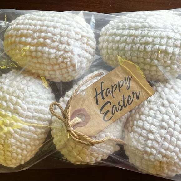 5 Large Primitive chenille Easter eggs farmhouse bowl filler tier tray decor - Picture 9 of 10